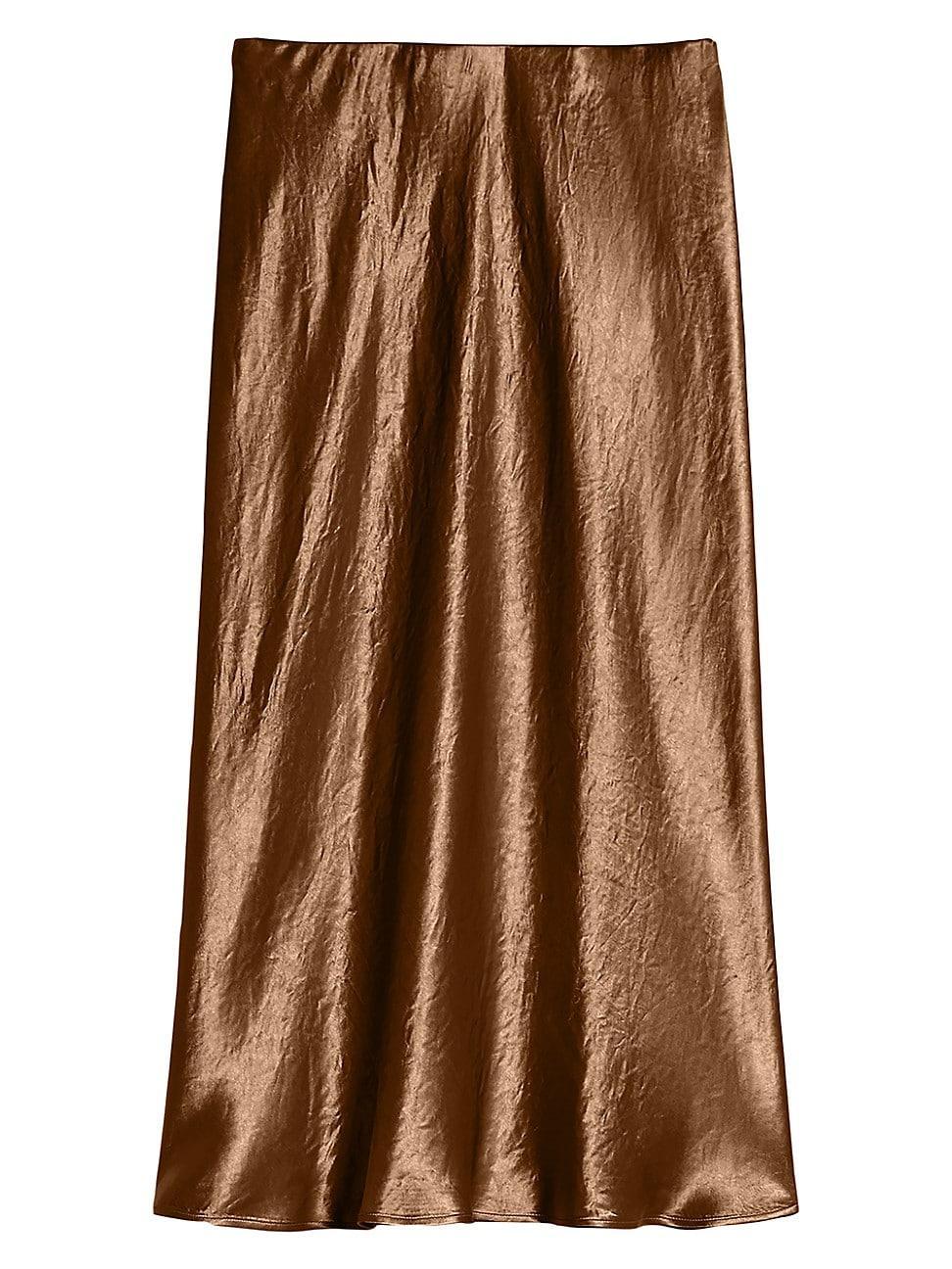 Womens Alessio Satin Slip Midi-Skirt product image