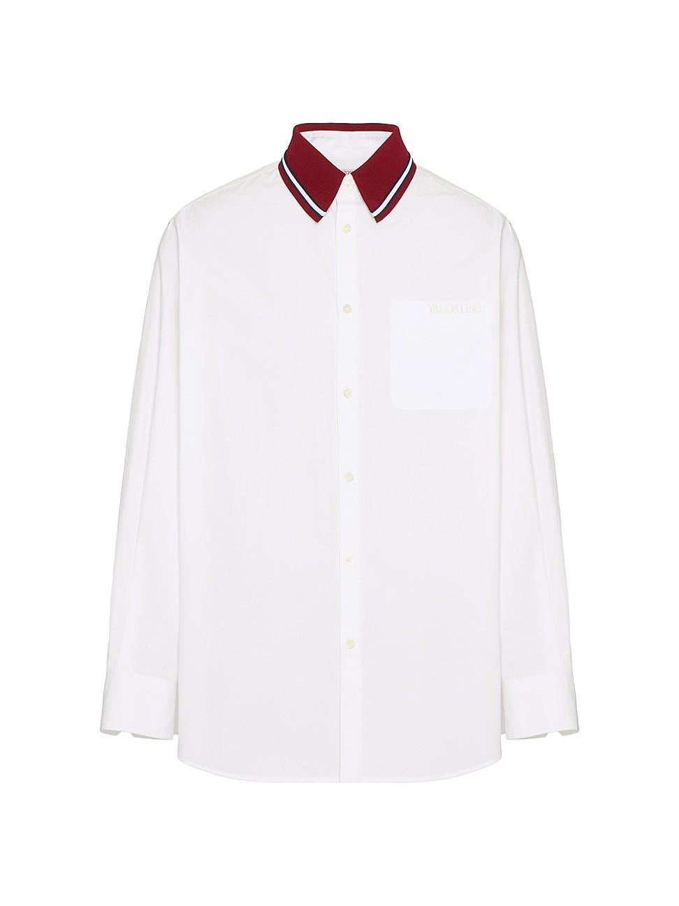 Mens Long-Sleeved Cotton Poplin Shirt Product Image