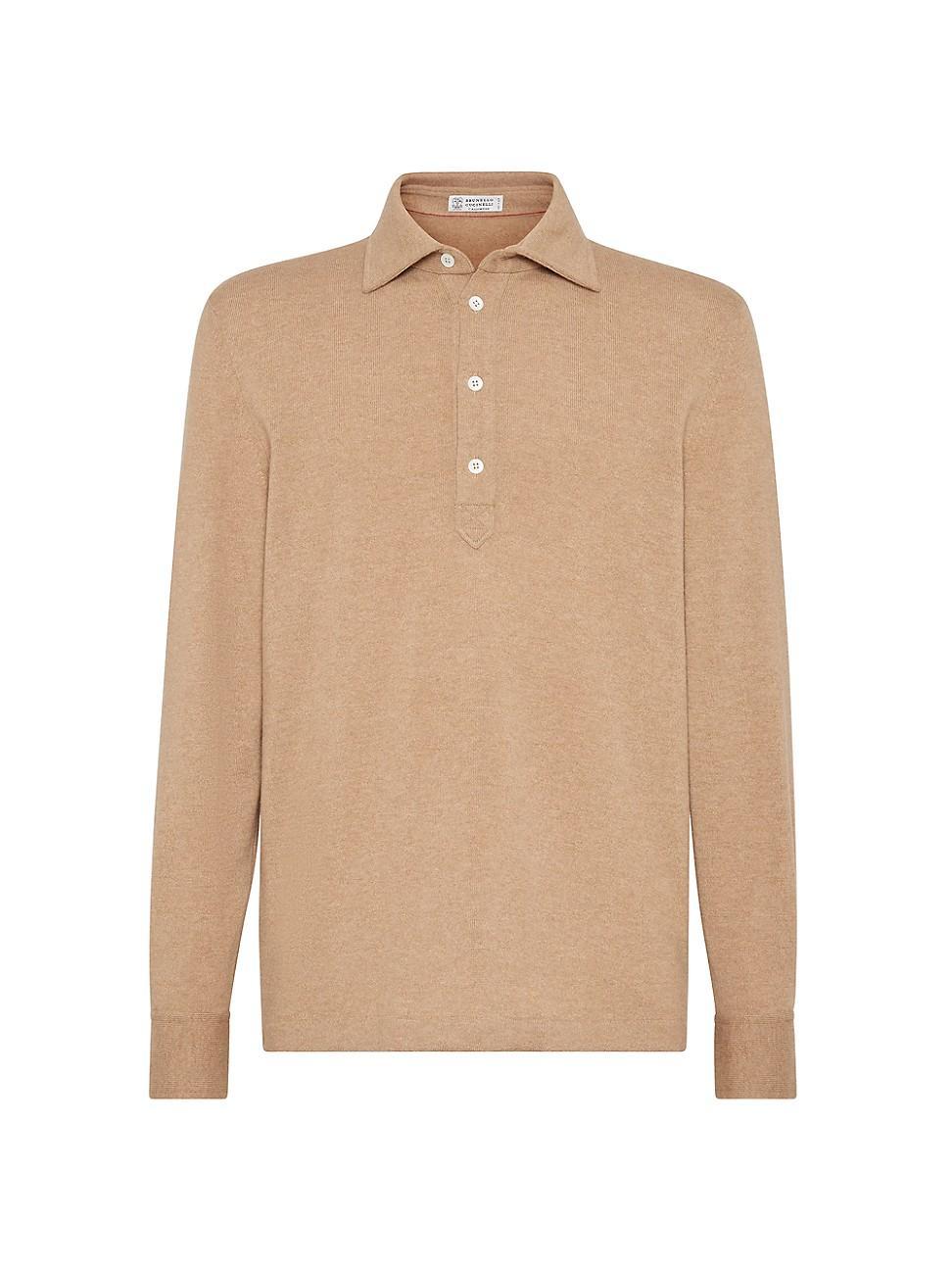 Mens Cashmere Knit Polo Sweater Product Image