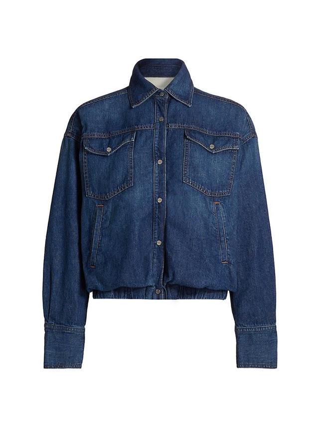 Womens Bubble Denim Button-Up Jacket Product Image