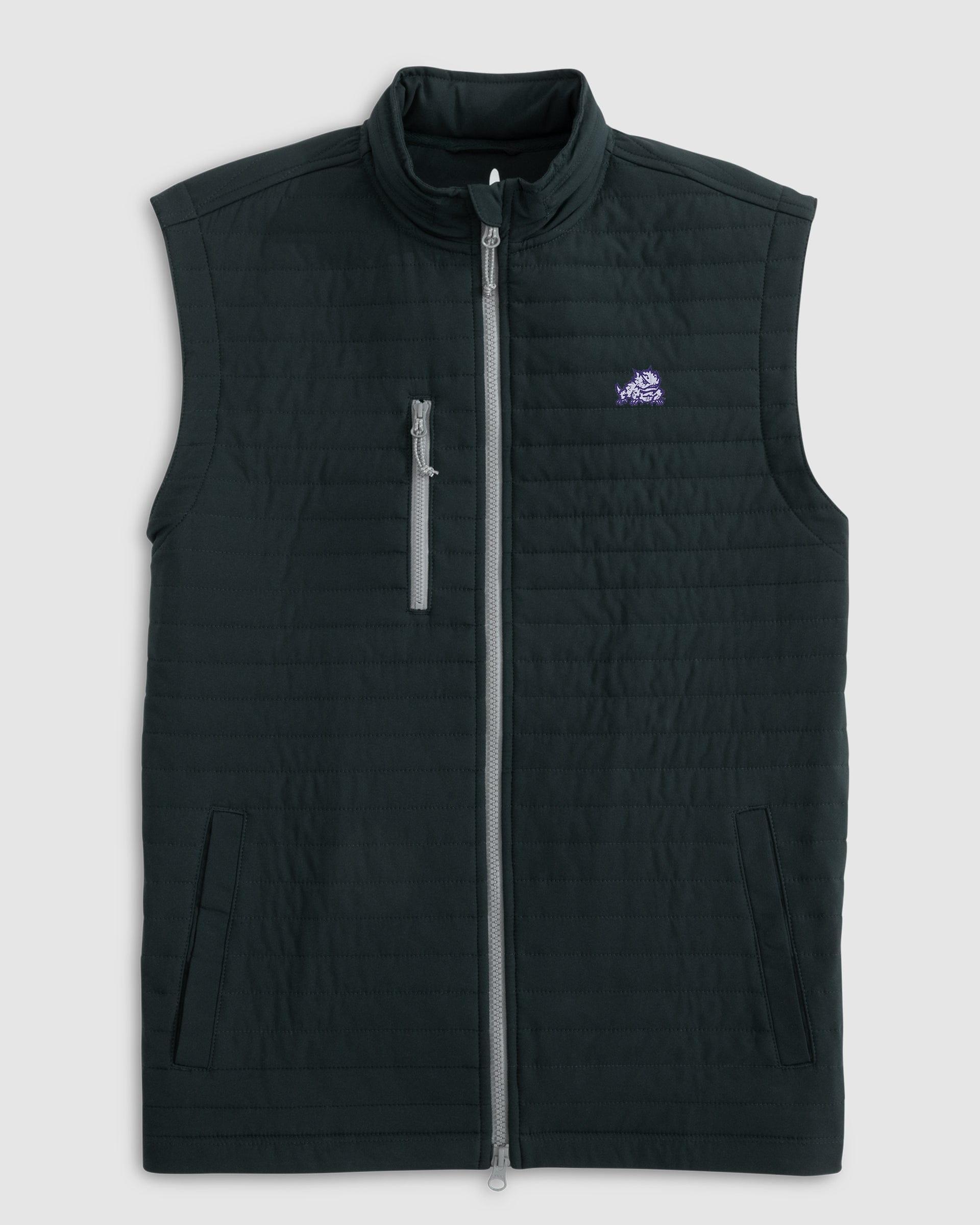 johnnie-O Texas Christian Crosswind Quilted Performance Vest - Horned Frog Logo Product Image