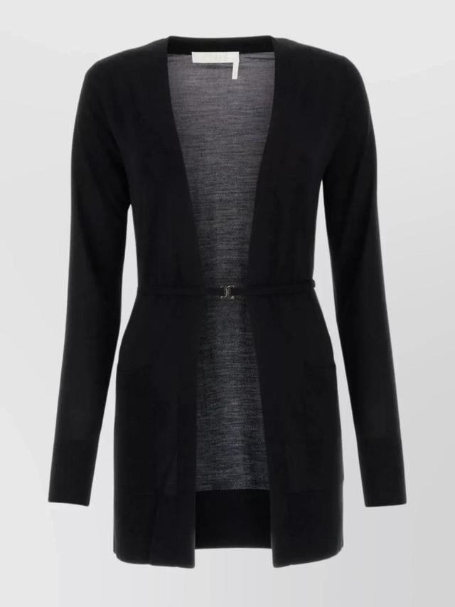 Black Wool Cardigan Product Image