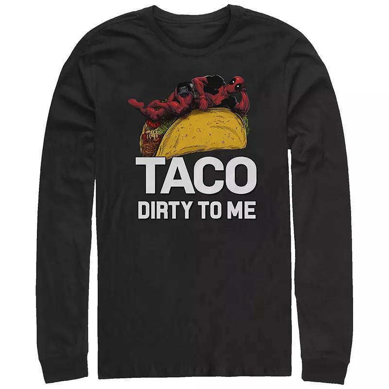 Big & Tall Marvel Deadpool Taco Dirty To Me Long Sleeve Graphic Tee, Mens Athletic Grey Product Image