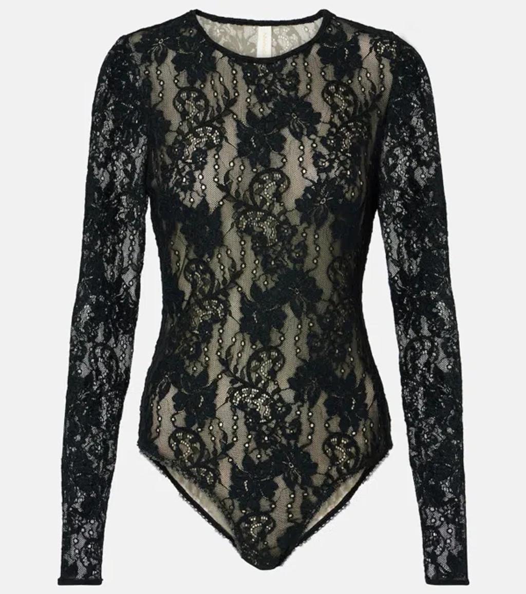 Lace Bodysuit In Black Product Image