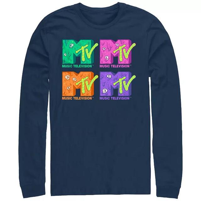 Mens MTV Slime Logos Graphic Tee Blue Product Image