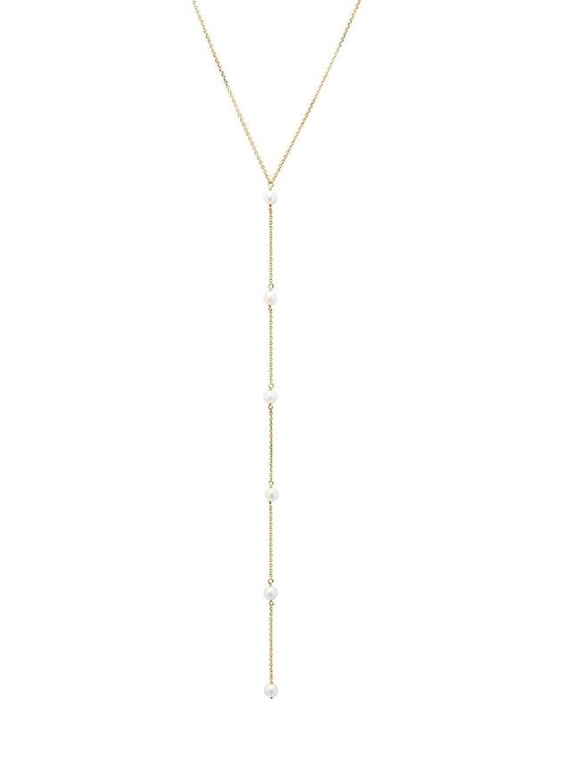 Womens Laurel 14K-Yellow-Gold Vermeil & Freshwater Pearl Lariat Necklace Product Image