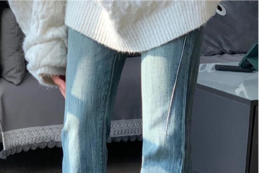 High Rise Washed Flared Jeans Product Image