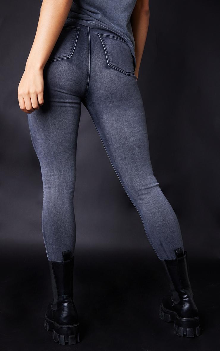 PRETTYLITTLETHING L30 Washed Black Disco Skinny Jeans Product Image