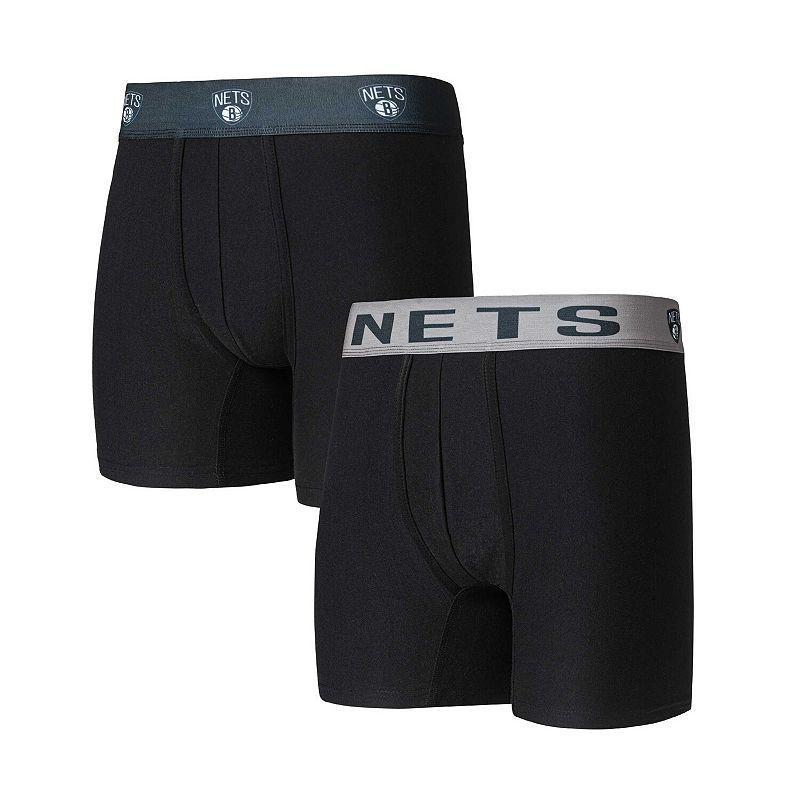 Mens Concepts Sport Black Brooklyn Nets Breakthrough 2-Pack Boxer Briefs Product Image