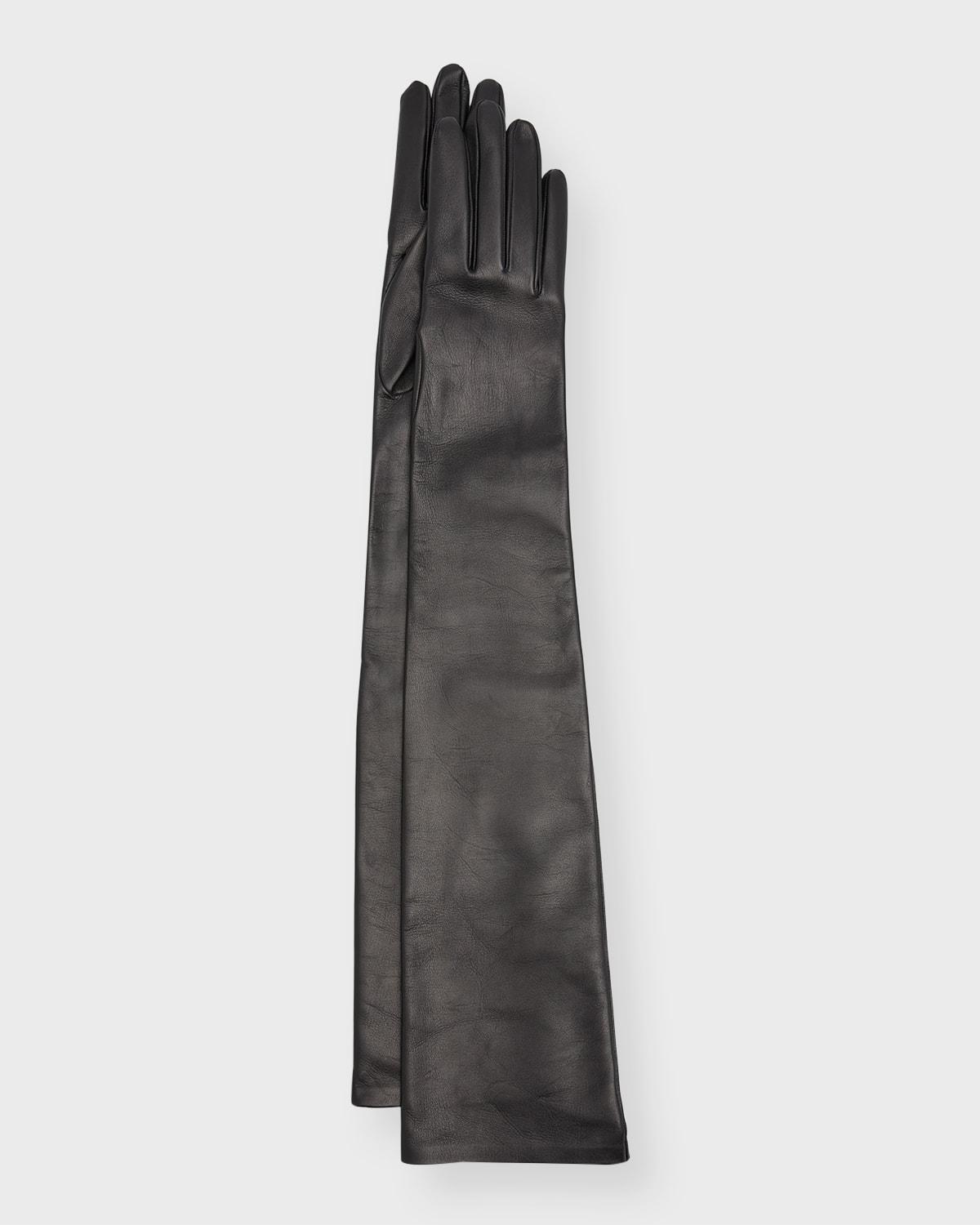 The Row - Women's Simon Leather Gloves - Black - M - Moda Operandi Product Image
