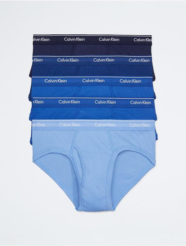 Calvin Klein Mens Cotton Classics 5-Pack Hip Brief - Blue - XL Product Image