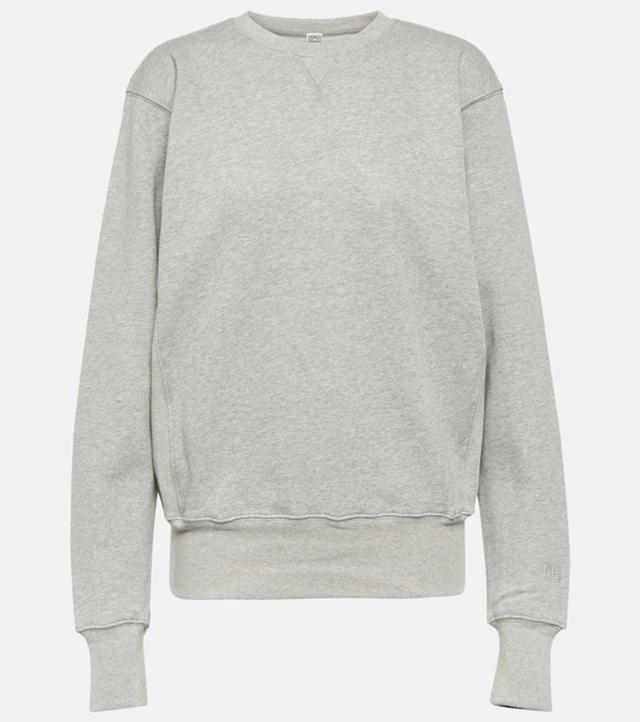 Cotton Crewneck Sweatshirt In 350 Grey Melange Product Image