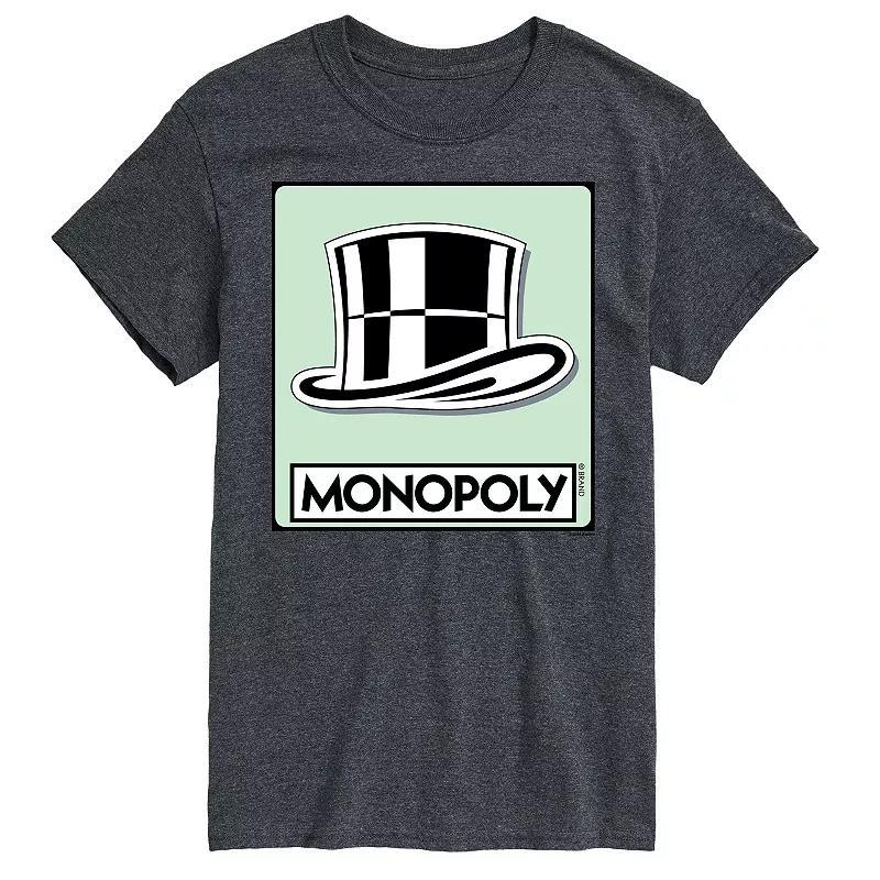 Mens Monopoly Hat Token Graphic Tee Dark Grey Product Image