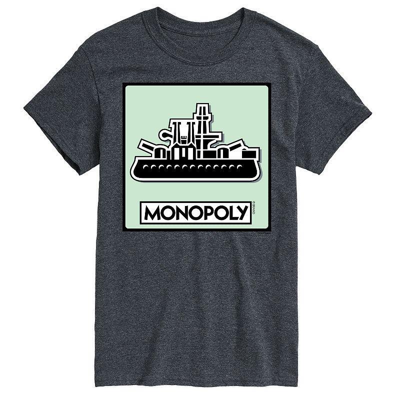 Big & Tall Monopoly Ship Game Token Graphic Tee, Mens Heather Grey Product Image