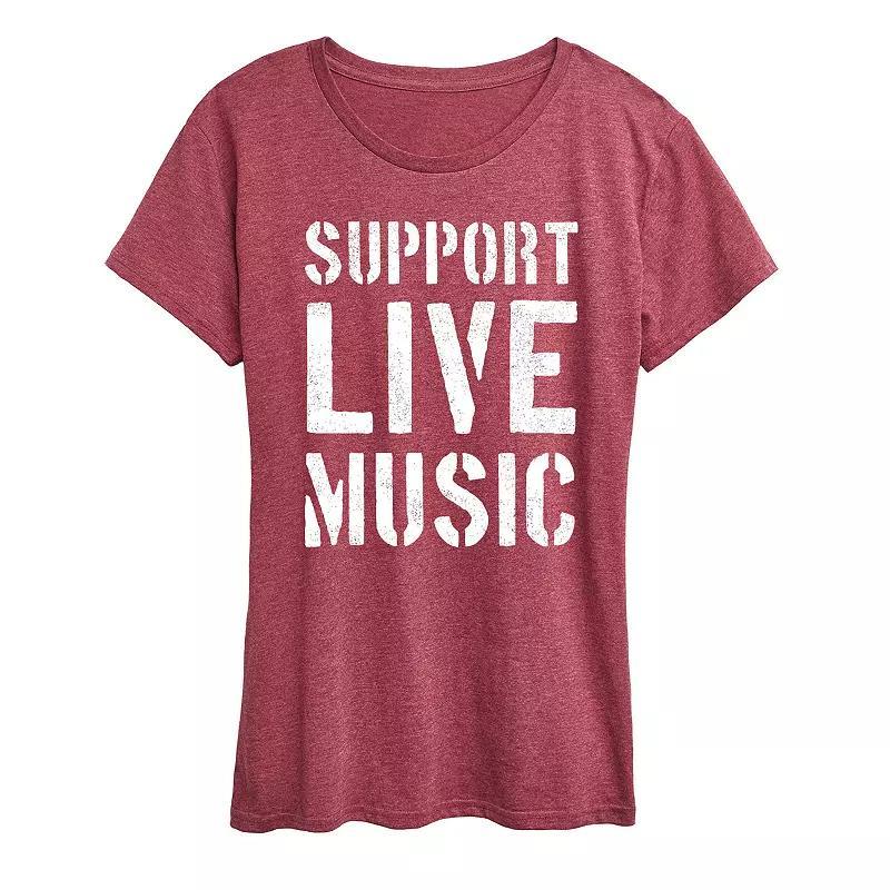 Womens Support Live Music Graphic Tee Product Image