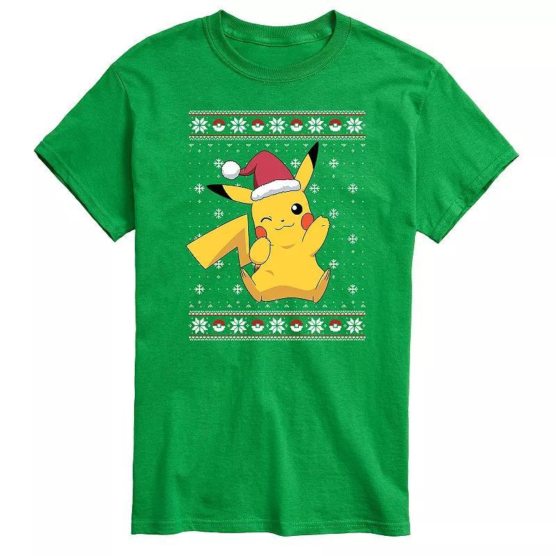 Big & Tall Pokemon Pikachu Holiday Tee, Mens Product Image