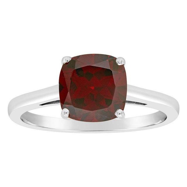 Alyson Layne 14k Gold Cushion Garnet Solitaire Ring, Womens 14k White Gold Product Image