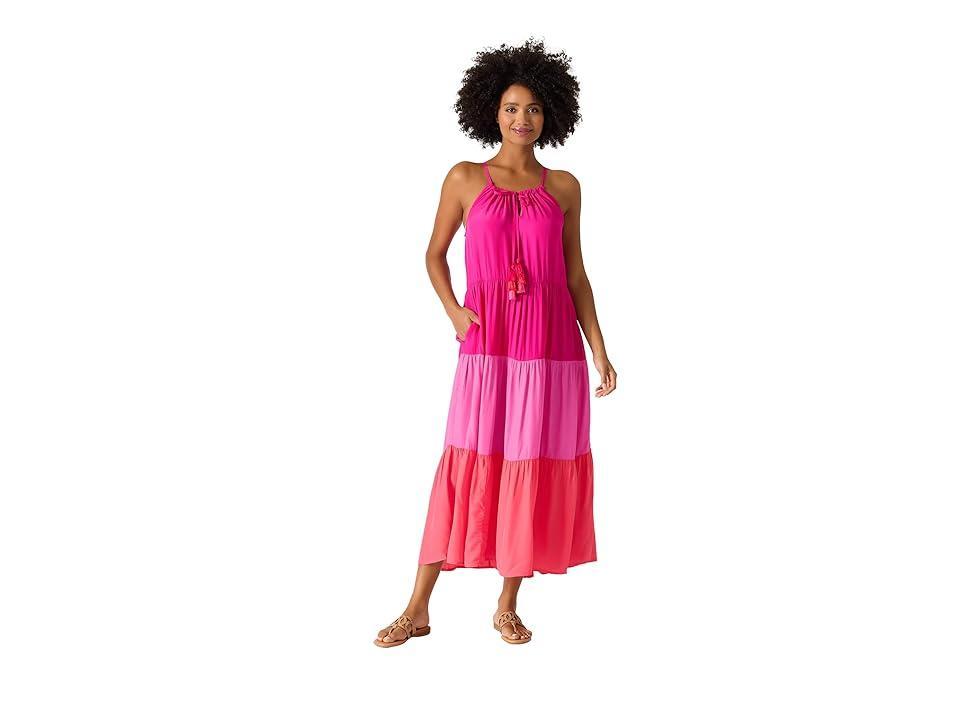 Tommy Bahama Color-Block Midi Tiered Dress Maui) Women's Clothing Product Image