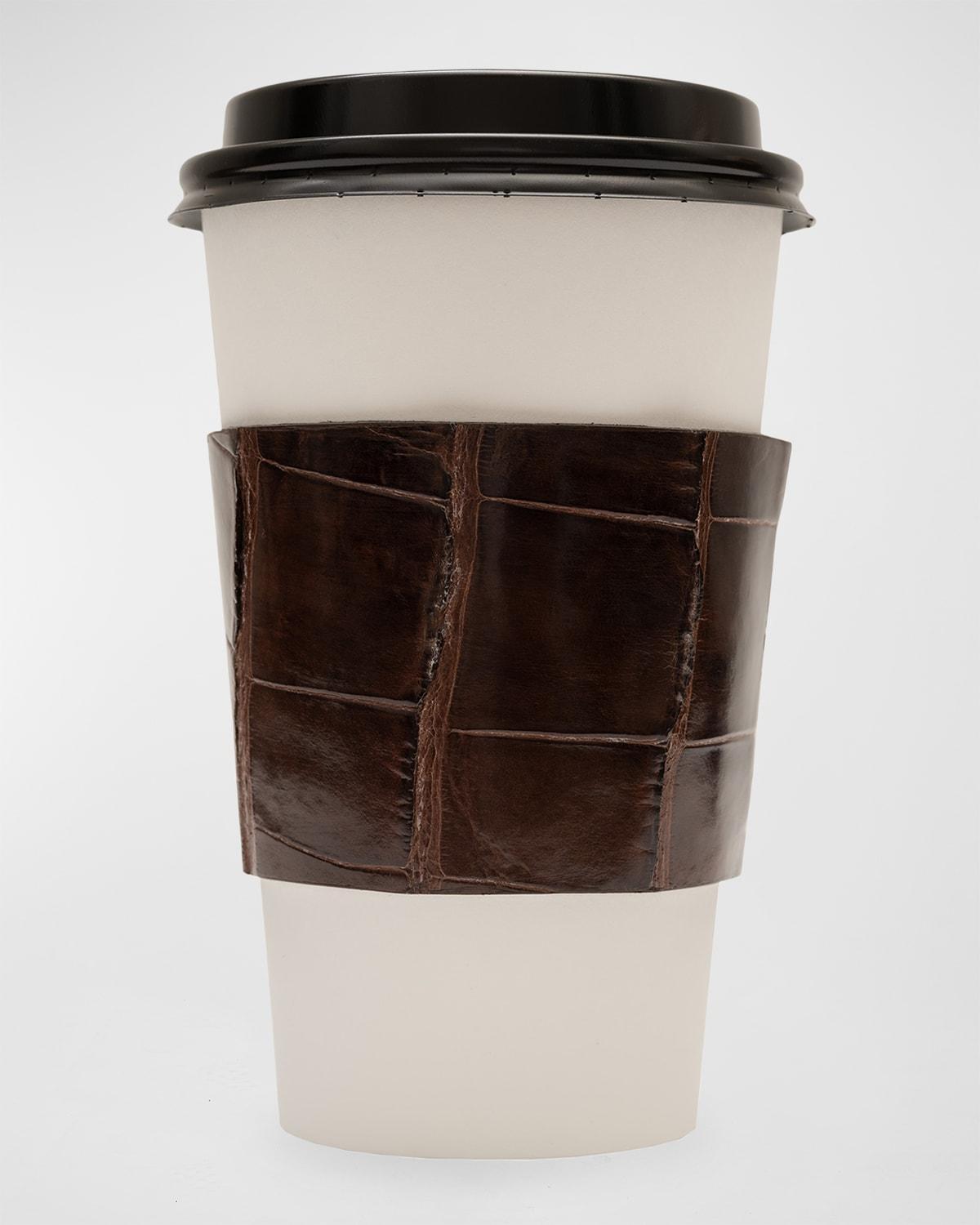 Mens Glazed Alligator Leather Cup Sleeve Product Image