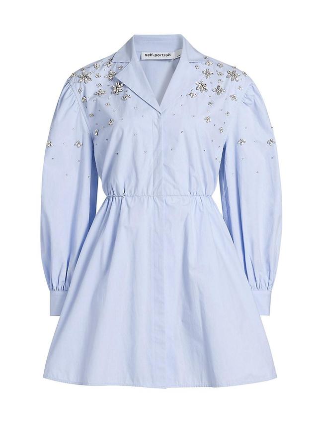 Womens Cotton Poplin Embellished Minidress Product Image