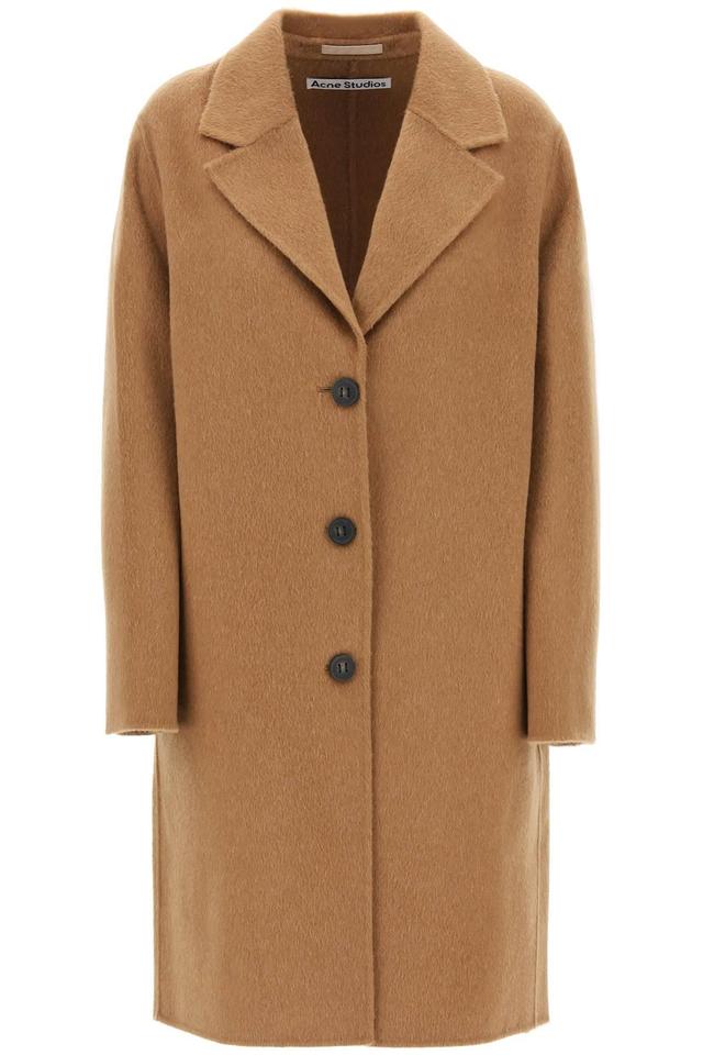 ACNE STUDIOS Midi Wool And Alpaca Coat In Brown Product Image