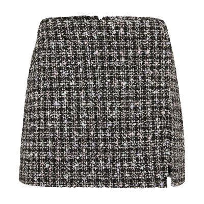 Metallic Bouclé-tweed Mini Skirt In Black Product Image