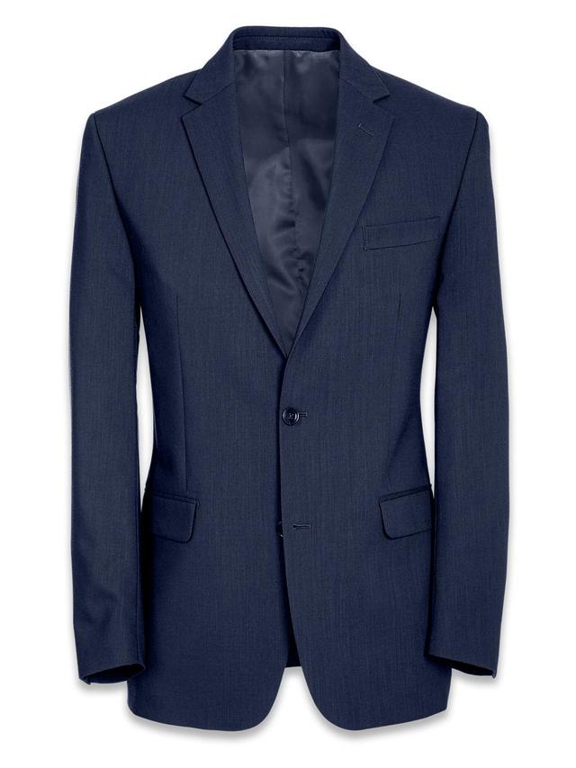 Tailored Fit Wool Essential Wool Notch Lapel Suit Jacket - Navy Windowpane Product Image