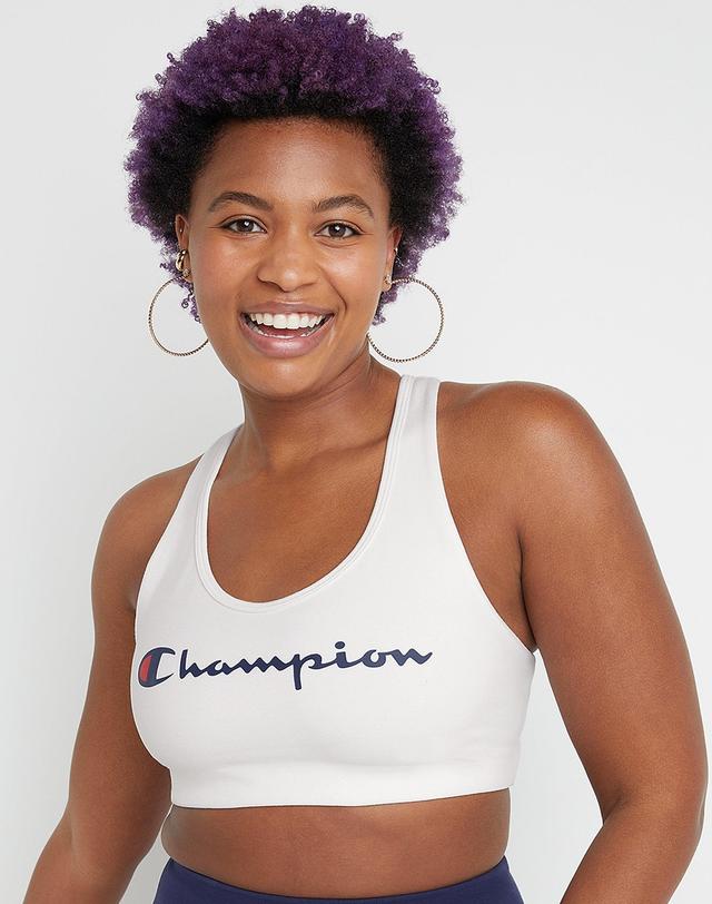 Womens Champion Authentic Sports Bra, Script Logo Black 2XL Product Image