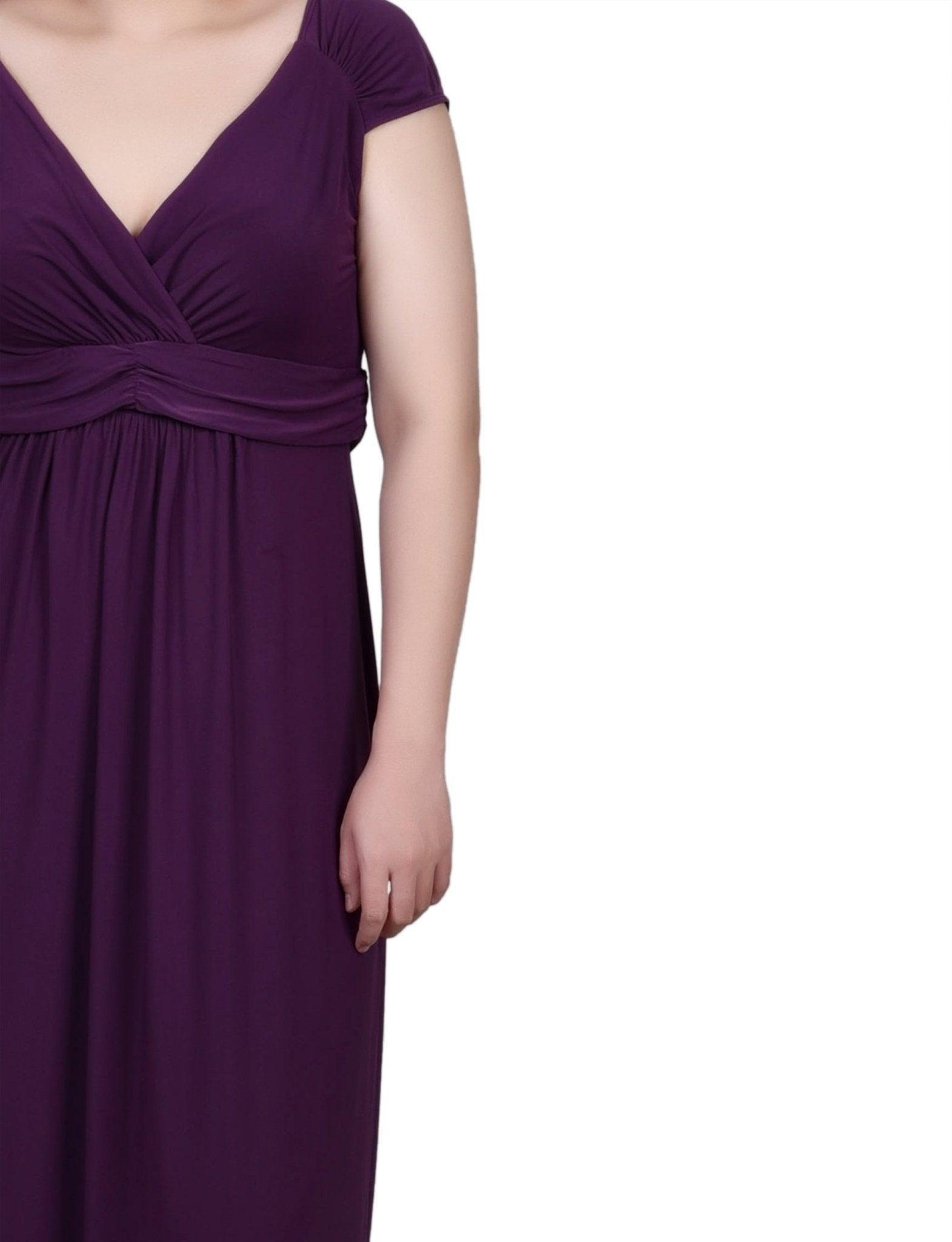 NY Collection Ruched Empire-Waist Maxi Dress - Petite Product Image