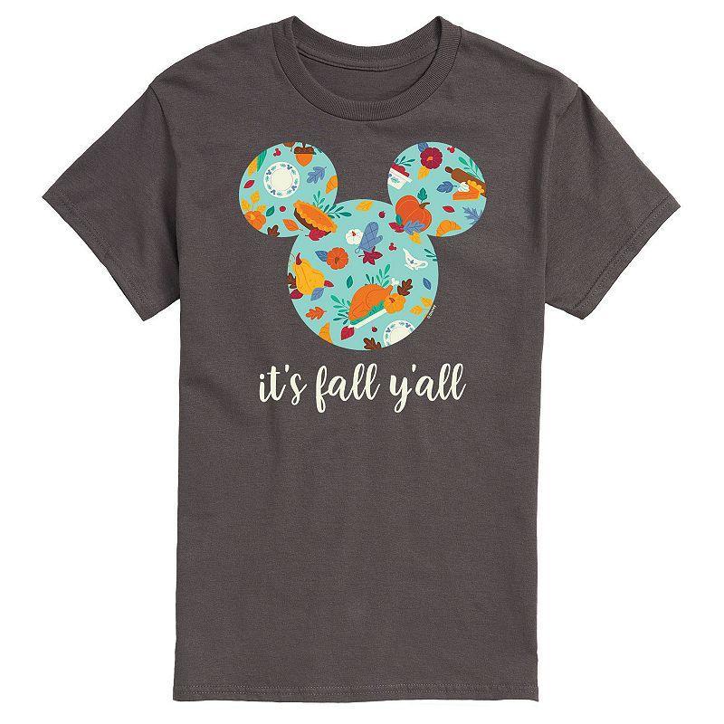 Disneys Mickey Mouse Big & Tall Its Fall Yall Tee, Mens Blue Product Image