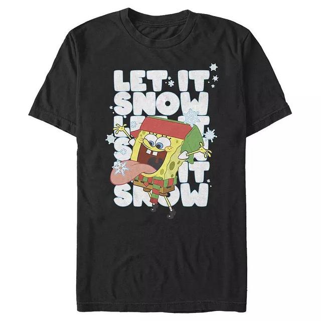 Mens Spongebob Squarepants Let It Snow Tee Blue Product Image