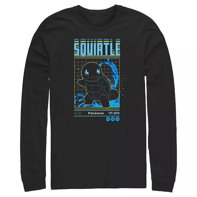 Mens Pokemon Squirtle Grid Background Graphic Tee Product Image