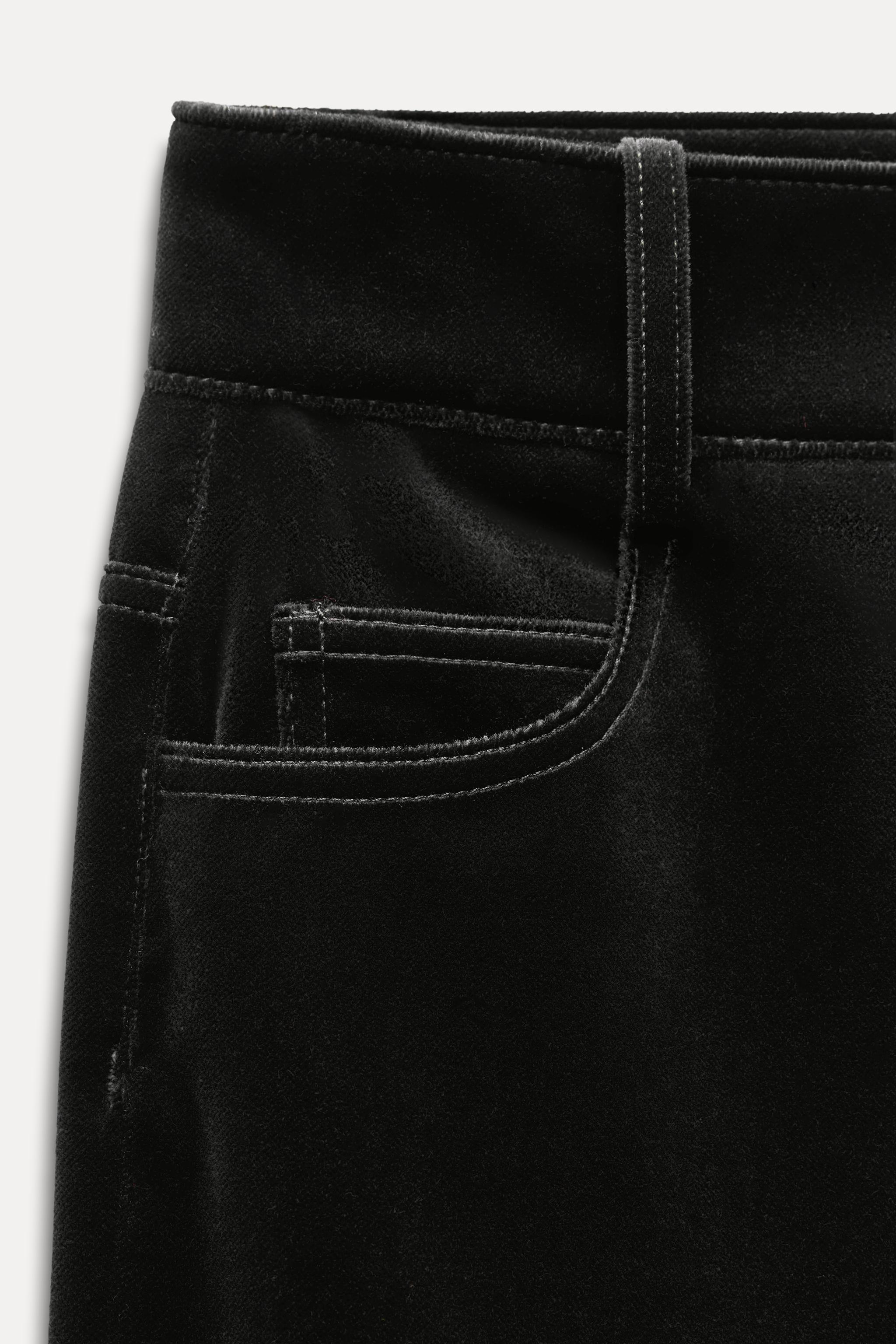 STRAIGHT LEG VELVET PANTS ZW COLLECTION Product Image