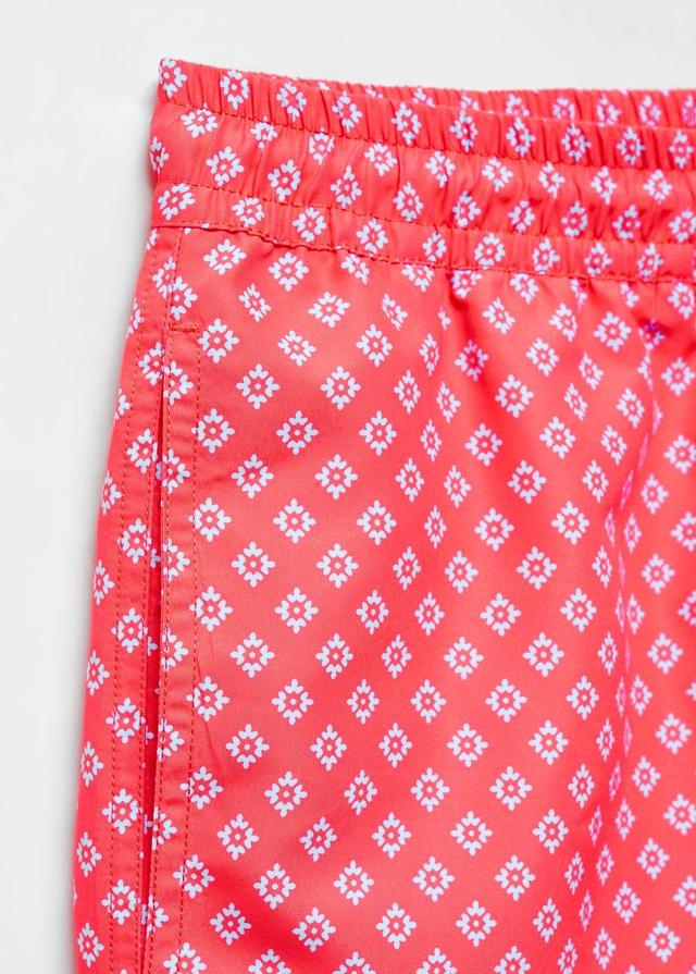 MANGO MAN - Printed drawstring swimsuit coral redMen Product Image