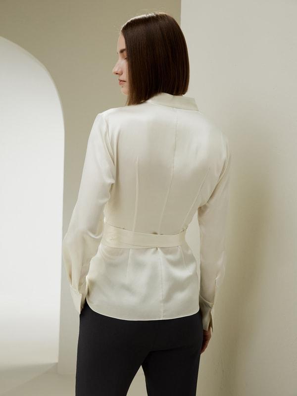 Silk Wrap Blouse Product Image