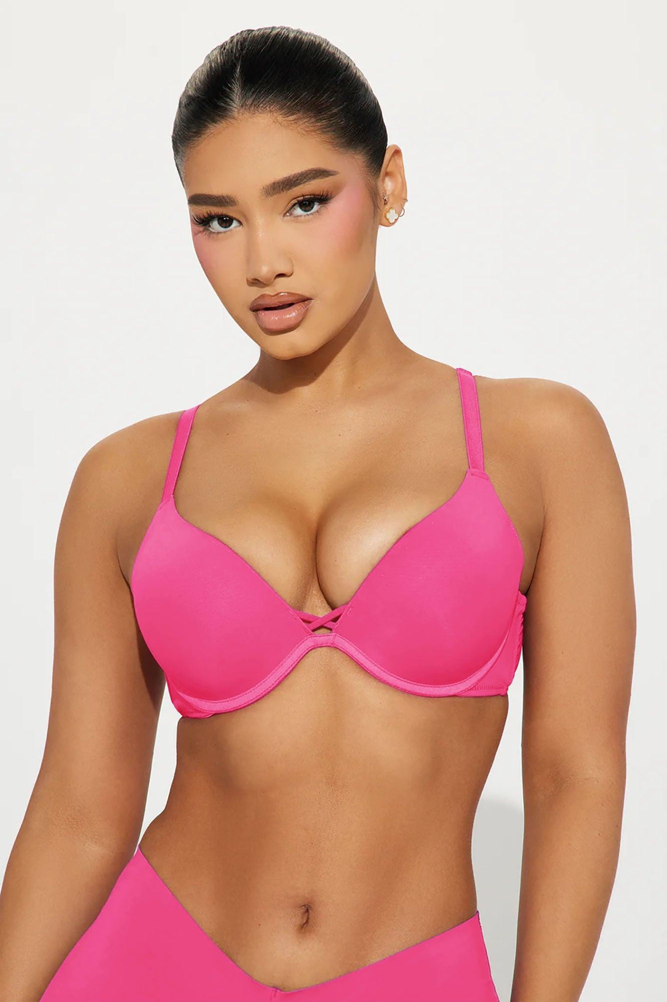 Full Heart Push Up Microfiber Bra - Purple Product Image