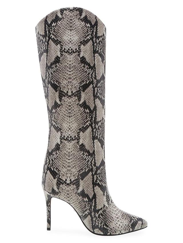 Womens Maryana Knee-High Snakeskin-Embossed Leather Boots Product Image