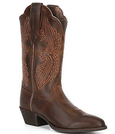 Ariat Womens Heritage Leather R Toe Stretch Fit Western Boots Product Image