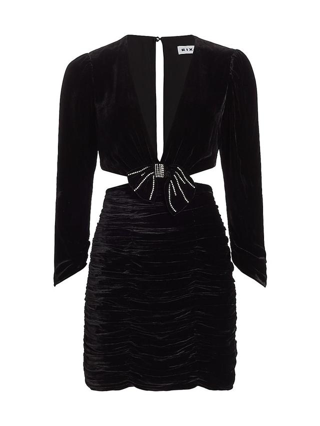 Womens Vivi Silk-Blend Velvet Minidress Product Image