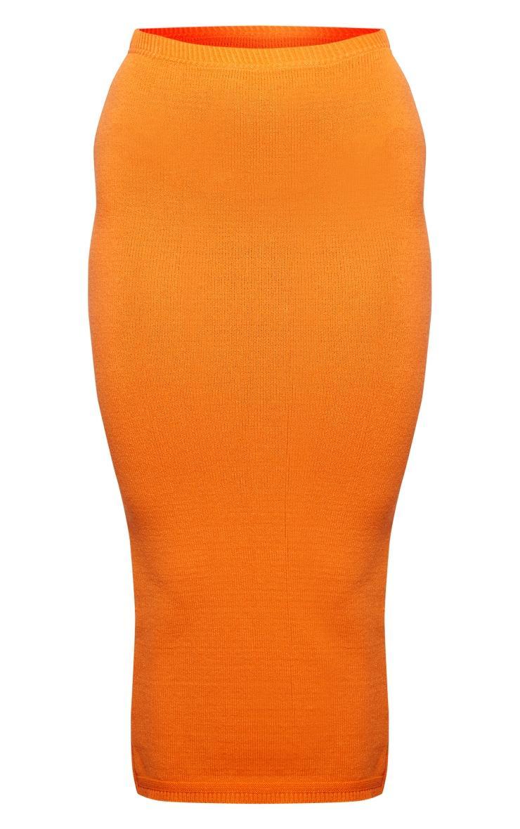 Orange Maxi Knitted Skirt Product Image