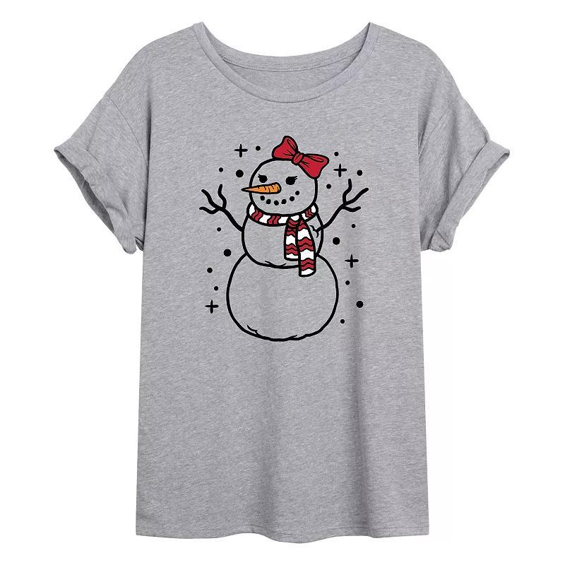 Juniors Snow Woman Oversized Graphic Tee, Girls Product Image