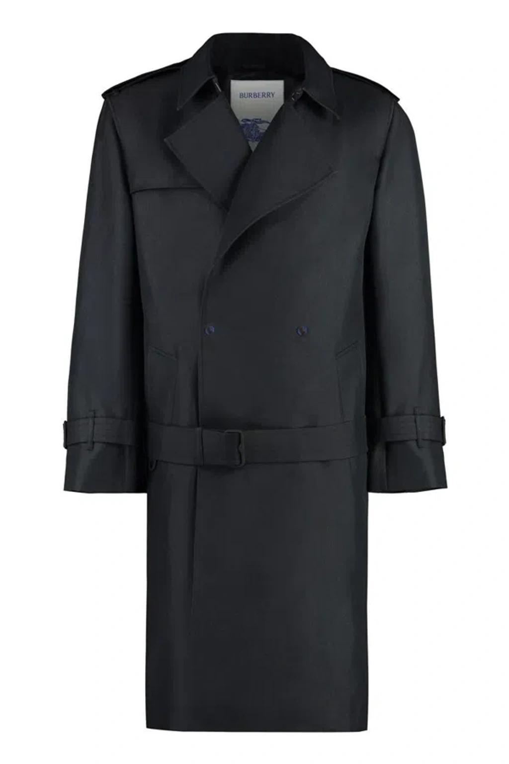 BURBERRY Classic Black Trench Coat For Men Product Image