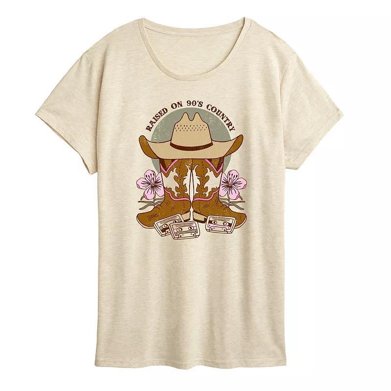 Womens Raised On 90s Country Graphic Tee Product Image