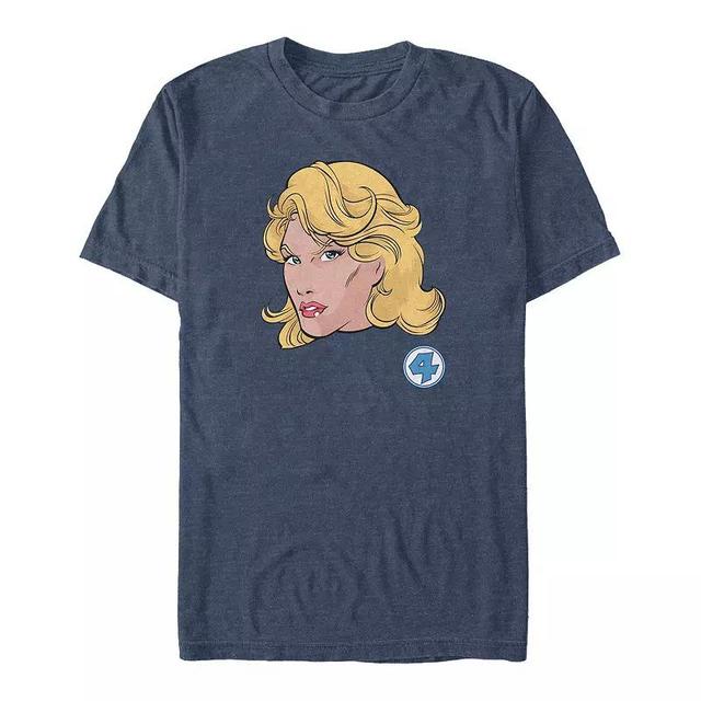 Big & Tall Marvel Fantastic Four Invisible Girl Face Graphic Tee, Mens Navy Grey Product Image