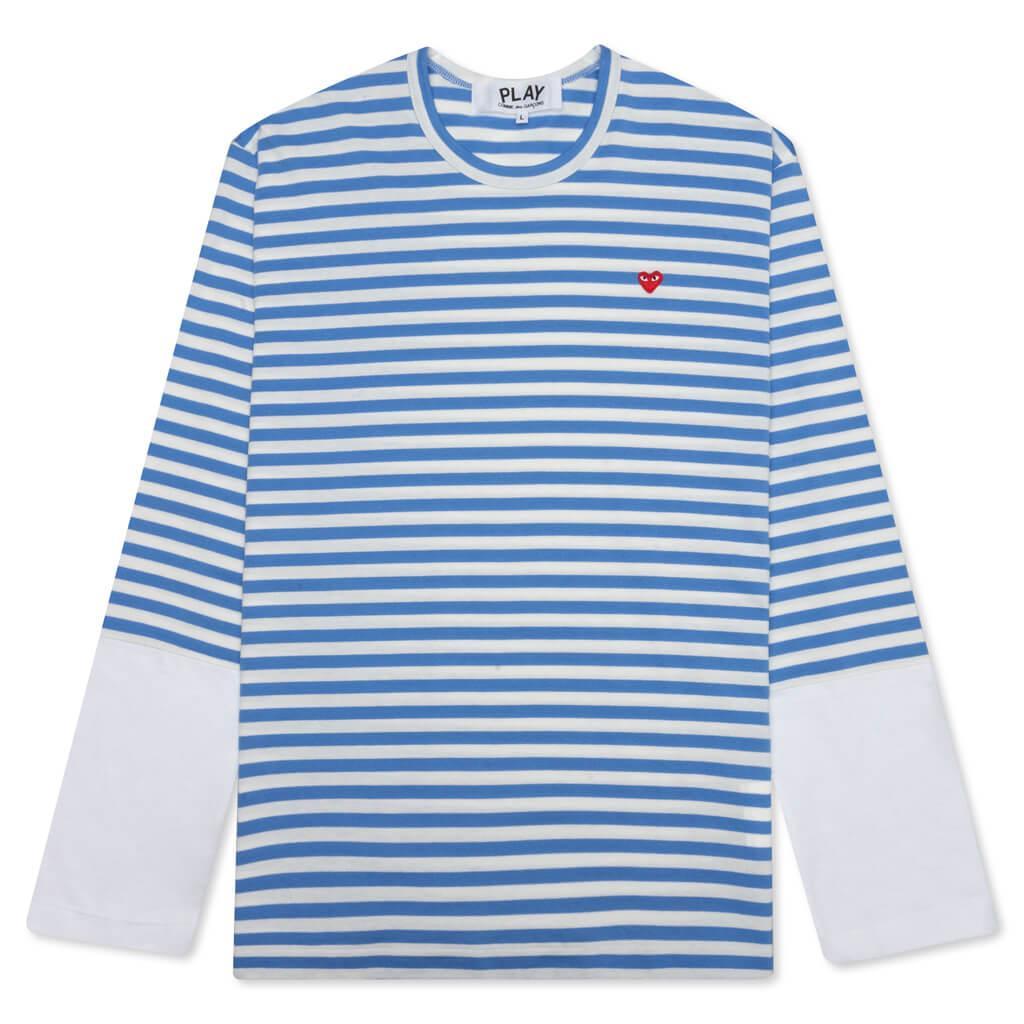 Stripe White T-Shirt - Blue Male product image