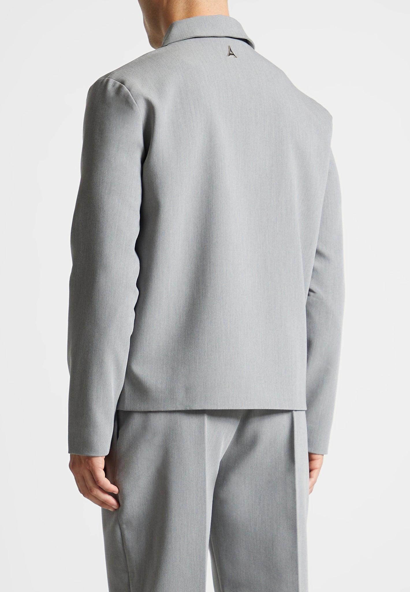 Minimal Boxy Jacket - Light Grey Male Product Image