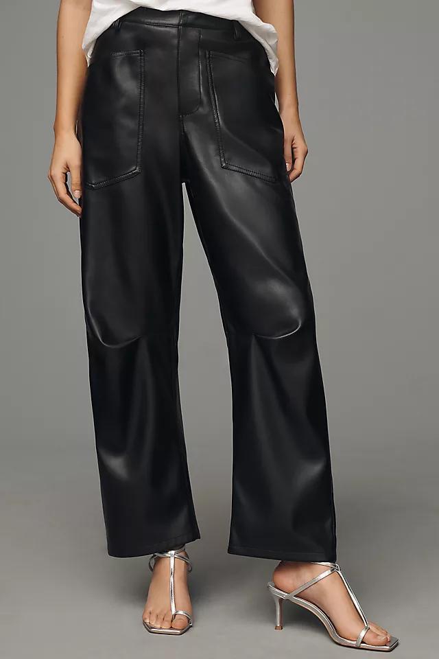 Steve Madden Haniel Faux-Leather Barrel Pants Product Image