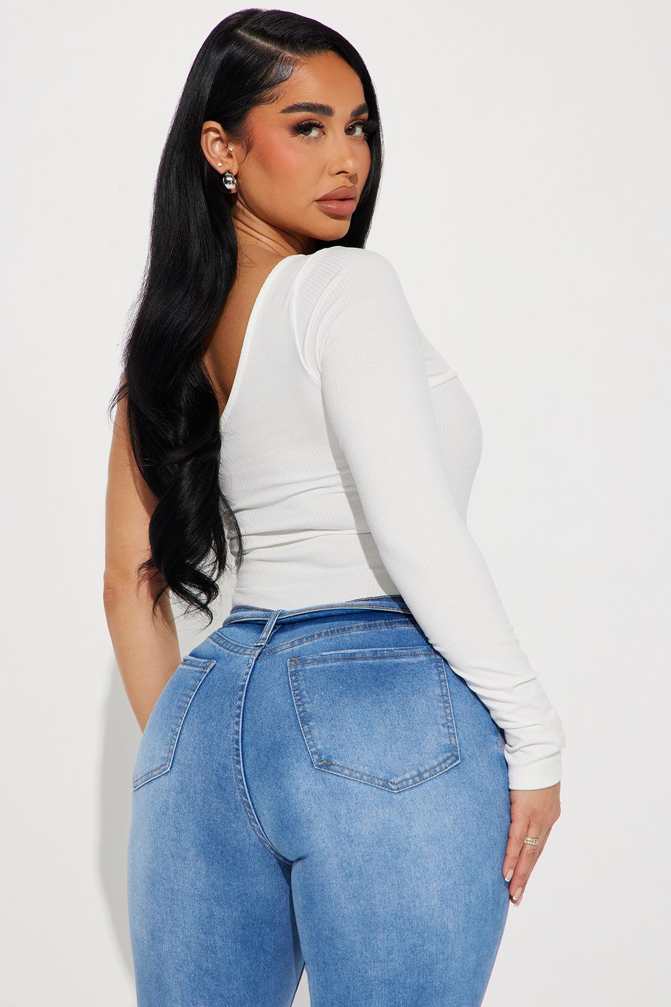 She's All That One Shoulder Bodysuit - Ivory Product Image