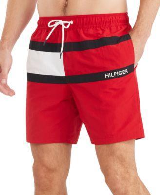 Tommy Hilfiger Mens Tommy Flag 5 7 Swim Trunks Created For Macys Product Image