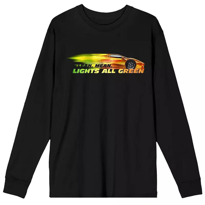 Mens Fast & Furious Lean Mean Lights All Green Long Sleeve Graphic Tee Product Image